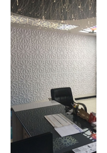 3 Boyutlu Boyanabilir Pvc Duvar Paneli Selçuklu 50-50 Cm 4 Adet-1 Metrekare