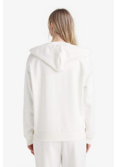 Defacto Relax Fit Kapüşonlu Cepli Basic Düz Fermuarlı Sweatshirt C1809AX24WNER105 Ekru Defacto Relax Fit Kapüşonlu Cepli Basic Düz Fermuarlı Sweatshirt C1809AX24WNER105 Ekru