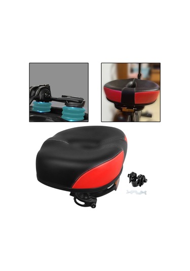 Suntek Elektrikli Bisiklet Sele Kalınlaştırılmış Kırmızı Kırmızı