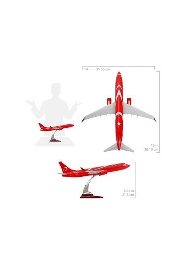 Zekupp - Maket Uçak - Boeing 737-800 1/100 - TÜRKİYE ÖZEL TASARIMLI  Model Uçak, Model C