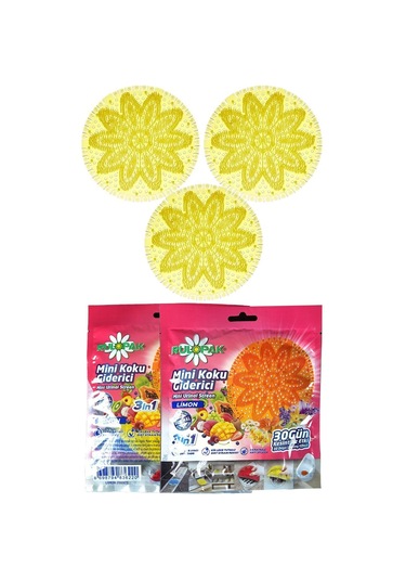 Mini Lavabo Pisuvar Süzgeci Koku Giderici Limonlu 3'lü Paket