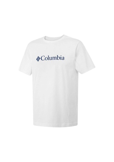 Columbia CSC M Basıc Bıg Logo Brushed SS Tee Erkek Tişört Beyaz C Beyaz