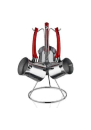 İnter Çelik Sahra Cezve Takımı Sade Kırmızı