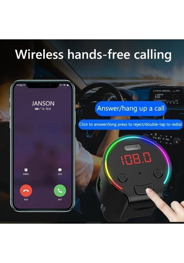 Artfulabode Verici Type-c Hızlı Şarj Qc3.0 Mp3 Çalar Araç Kiti Fm 5.0 Bluetooth Eller Desteği G61