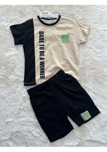 Newer Stop Şortlu İkili Takım Bej