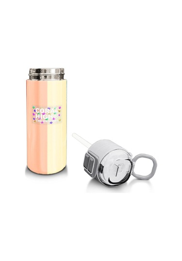 Coral High Kids Renkli Çizgili Desenli Pipetli Ve Direkt İçim Çelik Termos 500 Ml 31880 Çok Renkli