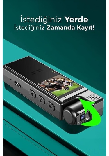 Gajeena L9 Wıfı Yüksek Çözünürlüklü Gece Görüşlü Taşınabilir Ekranlı Kayıt Cihazı Siyah