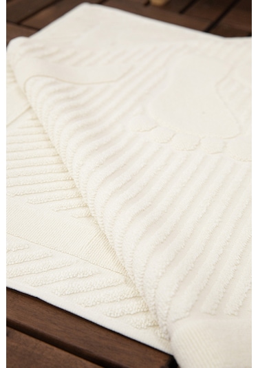 Leoline %100 Pamuk Premium 2'li Ayak Havlusu Krem