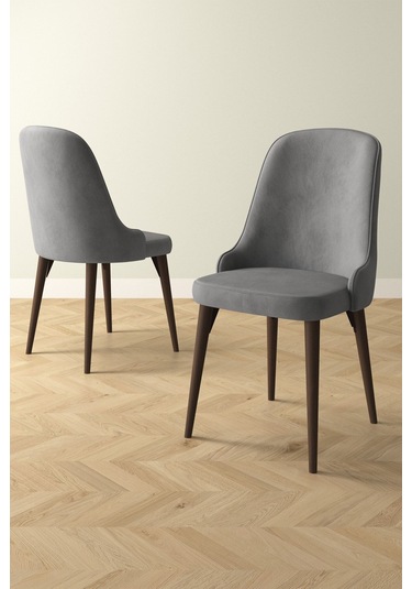 Ikon Meşe Desen 80x132 Mdf Açılabilir Mutfak Masası Takımı 4 Adet Sandalye Gri