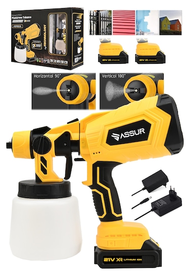 Assur ASR826 21V Çift Akü 300 MM Sprey Püskürtme Sarı
