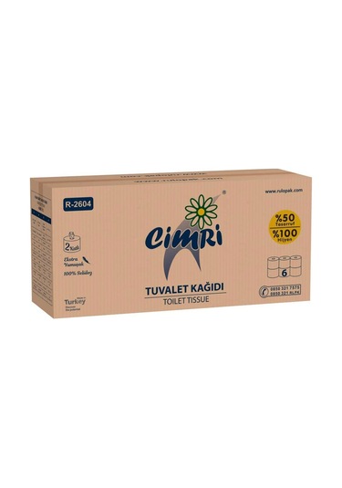 Rulopak Cimri Tuvalet Kağıdı 2 Katlı 166 M 5 Kg - 6 Adet 300113