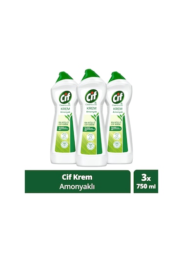 Cif Krem Amonyaklı Yüzey Temizleyici 3 x 750 ML