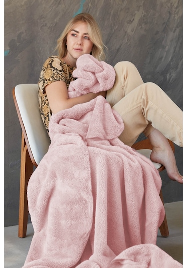 Deluxe Wellsoft Tv Battaniyesi Pudra Tek Kişilik Battaniye 150x200 Cm