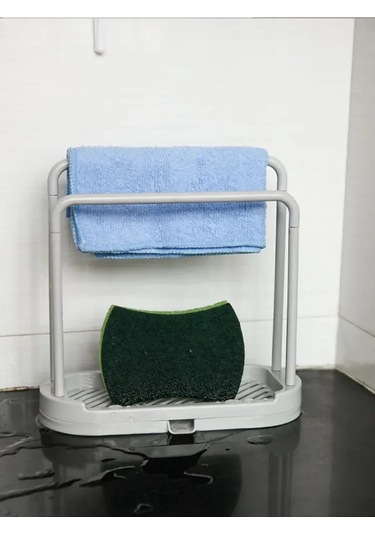 Shineyee Mutfak Sponge Ve Mendil Kurutma Rafı, Plastik Sıvı Çıkaran Tahta, Sıcak Su Lavabosu Organizatörü Beyaz 20.5x20.5x9.5 Cm Beyaz