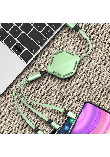Singree 3'ü 1 Arada Şarj Kablosu - Lightning/type-c/micro Usb - 3.6ft Esnek & Hızlı Şarj