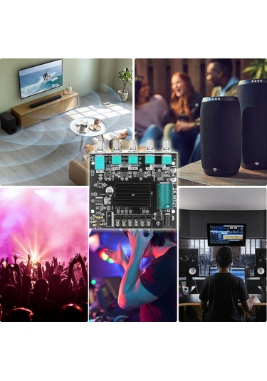 Yifomall 2.1 Kanal Bt 5.0 Dijital Güçlendirici Modülü 50w Sol-sağ, 100w Subwoofer - Yüksek/düşük Ses Ayarı, Kasa İçeren Dıy Hoparlör Devre Kartı