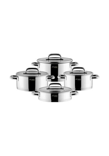 Aryıldız Studio Prestige Cam 8 Parça Tencere Seti