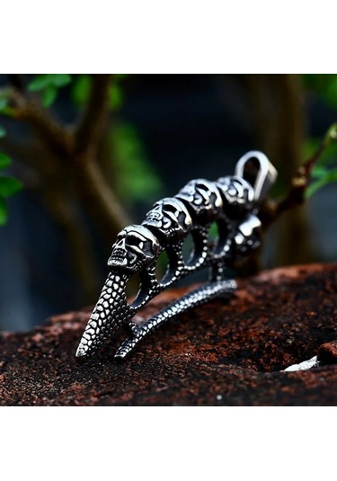 Dükkan Design Kurukafa Motifli Kolye Gri