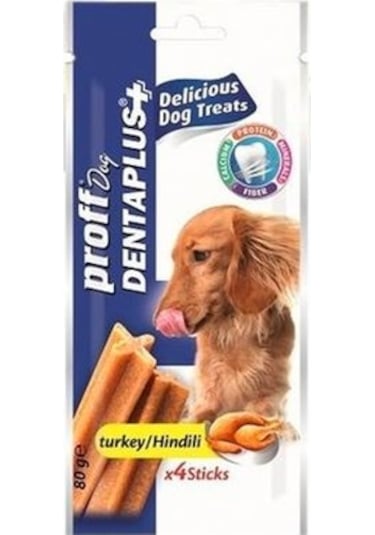 Proff Dog Dentaplus 4'lü Hindili Köpek Ödül Çubuğu 80 G