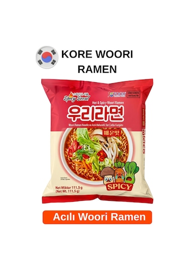 Woori Ramen Acılı Kore Ramen 5'li Paket
