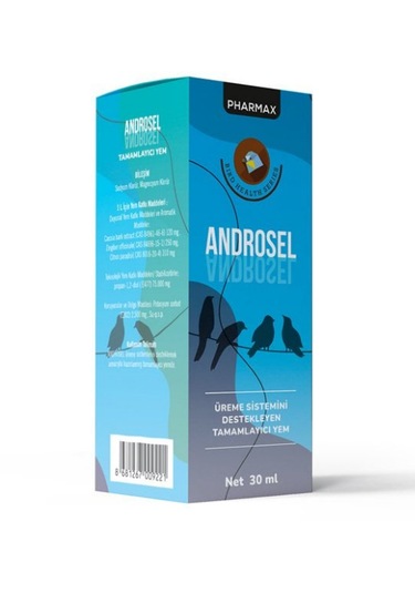 Pharmax Androsel 30 Ml Solüsyon Avian Reprodüktif Destek, E Vitamini Ve Selenyum Matriksi