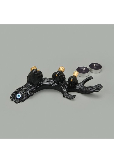 Evidea Deco Birds Dekor - Siyah / Gold - 8x24 Cm Siyah / Altın