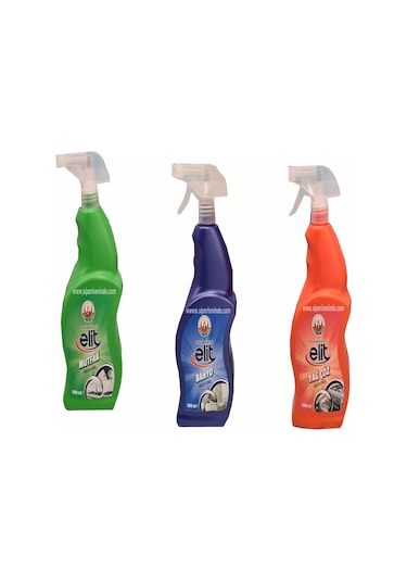 Elit Mutfak + Banyo + Yağ Çöz Yüzey Temizleyici Sprey 3 x 1 L