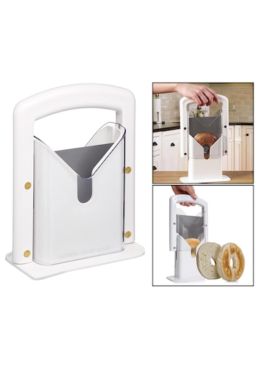 Homyl Simit Giyotin Dilimleyici Için Mutfak Aletleri Ekmekler Beyaz