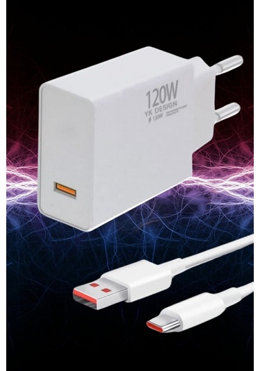 120w Usb Hızlı Type C Uçlu Kablolu Şarj Aleti