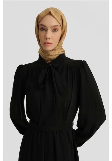Armine Seyyar Yaka Kurdeleli Elise 25y9016 Siyah Siyah