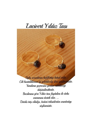 Sertifikalı Kalın Tımbıl Model Lacivert Yıldız Taşı Yüzük - Ayarl Çok Renkli