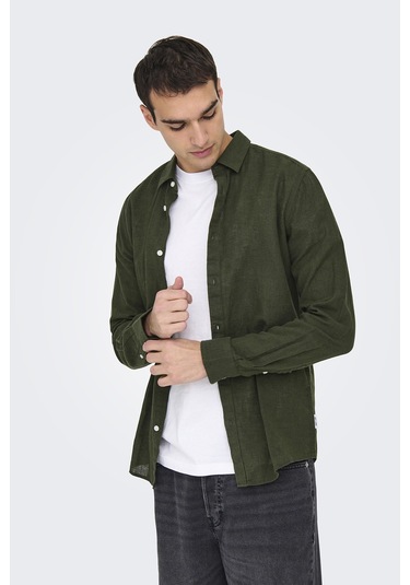 Only & Sons Erkek Gömlek 22012321 Koyu Haki Koyu Haki