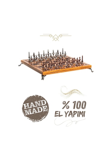 Mc40 Antik Mısır Figürlü Metal Satranç Takımı - Lüks Hediyelik Satranç Takımı