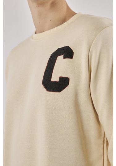 Boston Kırık Beyaz O-yaka Sweatshırt Kırık Beyaz