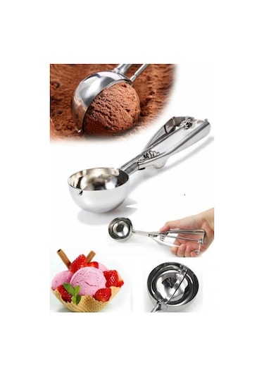 Optana Çelik Dondurma Kurabiye Hamur Ölçme Servis Sunum Kaşığı