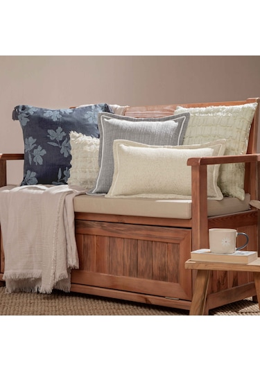 Linens Boho Kırlent Kılıfı 45x45 Cm Bej