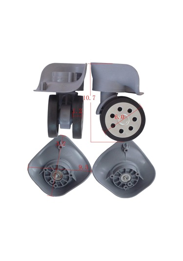 Homyl Bagaj Yedek Tekerlekleri Tramvay Çantası Bavul Döner Gri