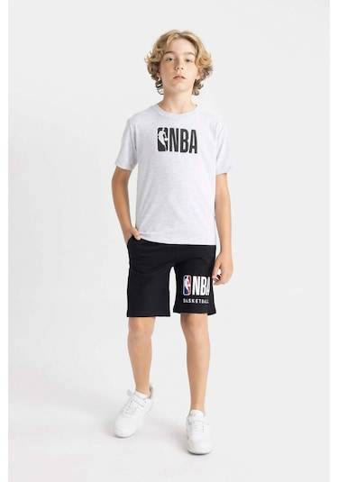 DeFacto Erkek Çocuk NBA Wordmark Bisiklet Yaka Kısa Kollu Tişört C4258A824HSGR400 DeFacto Erkek Çocuk NBA Wordmark Bisiklet Yaka Kısa Kollu Tişört C4258A824HSGR400