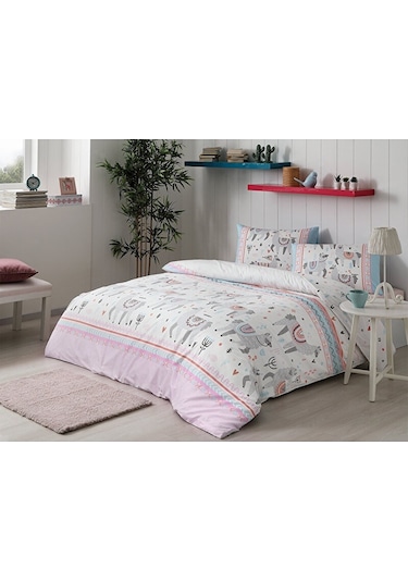 Floretta Cute Alpaca Çift Kişilik Nevresim Takımı 43196 Pembe