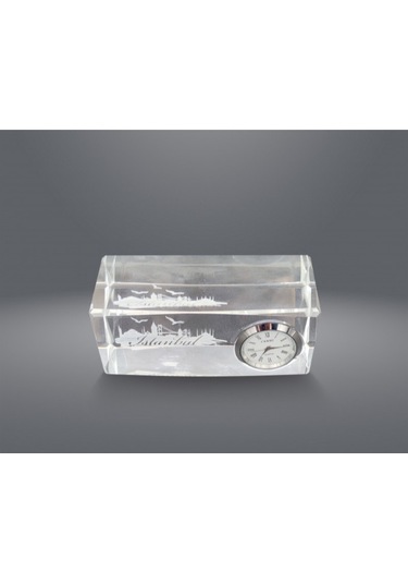 İstanbul Tasarımlı Kristal Saatli Biblo