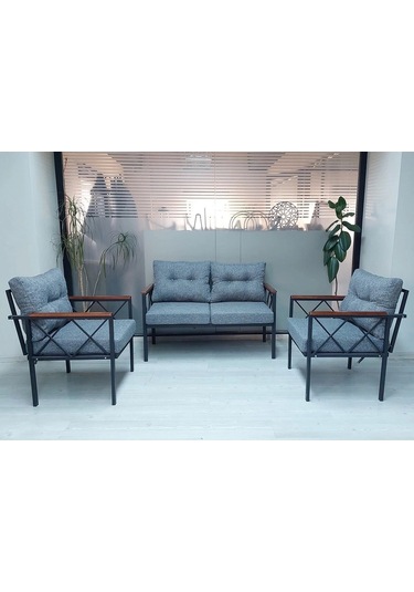 Safir Bahçe,balkon,cafe Teras Mobilyası,çay Seti,koltuk Takımı,ofis Mobilyası Gri