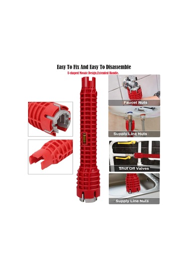 Geeksen 8'li Kutu Halinde Evsel Su Tesisatı Tamiri, Montağı İçin Anti-kayma Universal Fıçsana Anahtarı - Abs, Karbon Çelik Ve Alaşım Malzeme