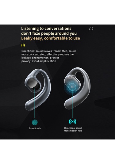 Skycity Siyah Gt01 Kablosuz Kulaklıklar, Bt 5.3, Gürültü Engelleme, 300mah Şarj Kutusu, Dokunmatik Kontrol, 7 Saat Dinleme Süresi