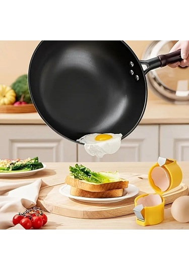 Qerhome Pratik Yumurta Kabuğu Kırıcı, Haşlanmış Yumurta Kabuğu Kırıcı, Yumurta Sarısı Ayırma Aparatı Renkli