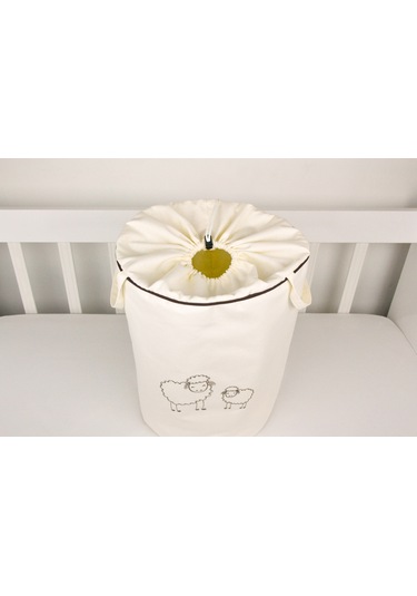 HS Hometex Annesinin Kuzusu Nakışlı Bez Kirli ve Oyuncak Sepeti