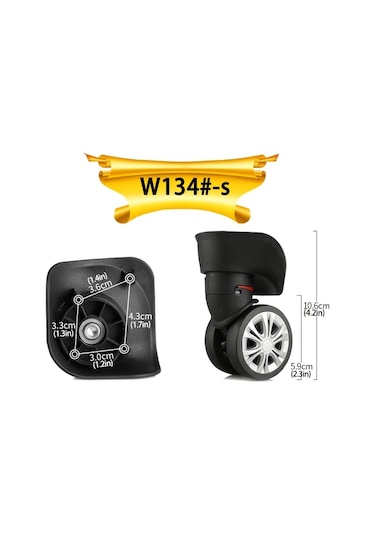 Lumaworld Siyah 2'li Valiz Tekerleği - Evrensel Döner Bagaj Tekerlek Aksesuarı