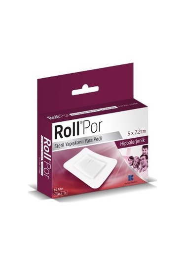 Roll Por Steril Yapışkan Bantlı Yara Pedi 5 x 7.2 CM 10 Adet