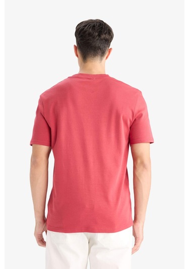 Defacto Regular Fit Bisiklet Yaka Basic Düz Kısa Kollu Tişört E7961ax25aubr238 Bordo