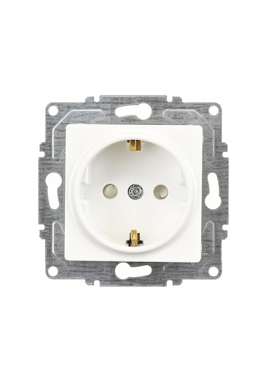 Günsan Eqona Beyaz Çocuk Korumalı Topraklı Priz Mekanizma
