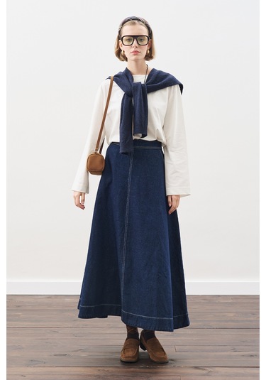 Kare Yaka Bağlamalı Triko Atkı Lacivert Lacivert